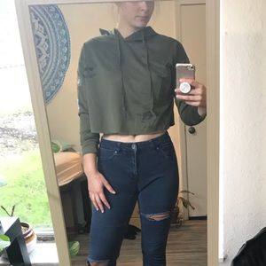 U.S. Air Force cropped hooded shirt